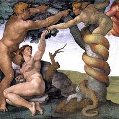 Izgon Adama i Eve iz raja, Michelangelo, Sikstinska kapela, 1509.