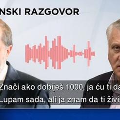 Ilustracija telefonskog razgovora između novinara Drage Hedla i saborskog zastupnika Franje Lucića.