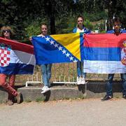 Učenici iz Jajca tijekom prosvjeda protiv osnivanja posebnih škola za Bošnjake i Hrvate.