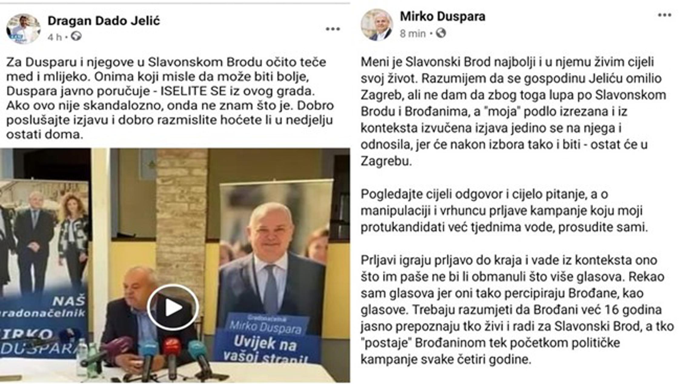 Komentar Dragana Jelića i odgovor Mirka Duspare